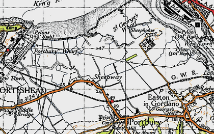 Old map of Sheepway in 1946