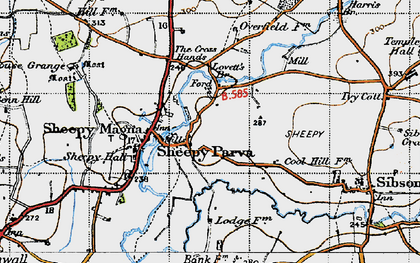 Old map of Sheepy Parva in 1946