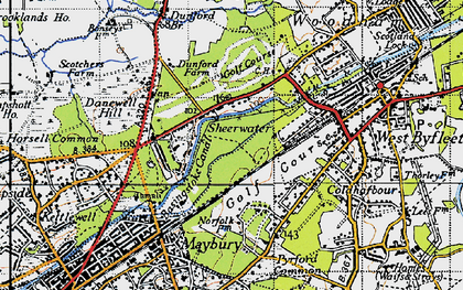 Old map of Sheerwater in 1940