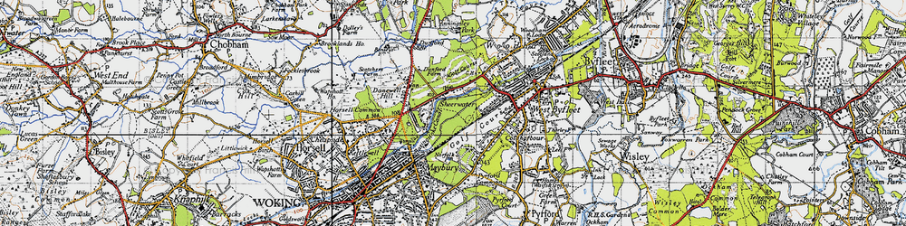 Old map of Sheerwater in 1940