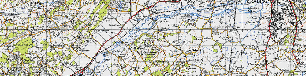 Old map of Sheffield Bottom in 1945