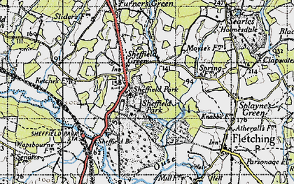 Old map of Sheffield Park Sta in 1940