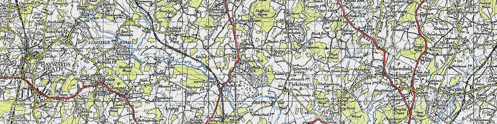 Old map of Sheffield Green in 1940