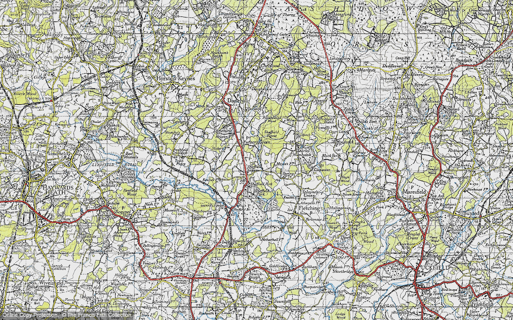 Old Map of Historic Map covering Searles in 1940