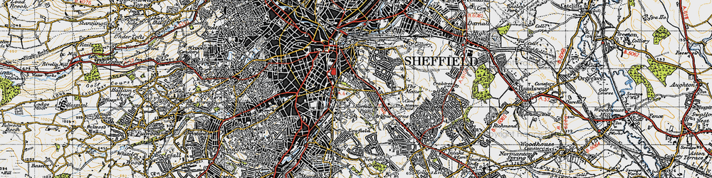 Old map of Sheffield Park in 1947