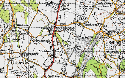 Old map of Sheldwich in 1946