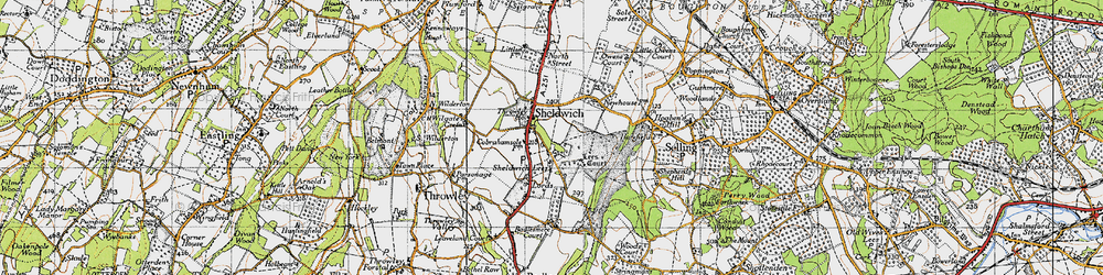 Old map of Sheldwich in 1946