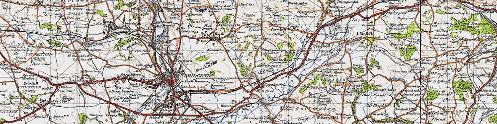 Old map of Shelf in 1947