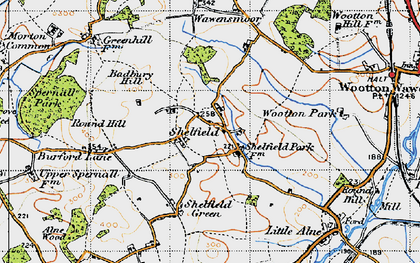 Old map of Shelfield in 1947