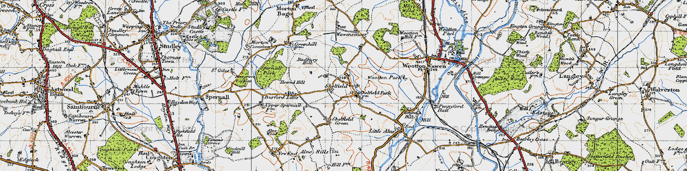 Old map of Shelfield in 1947