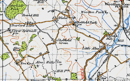 Old map of Shelfield Green in 1947
