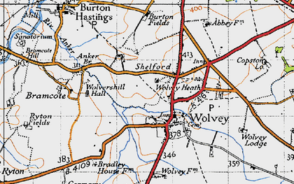 Old map of Shelford in 1946