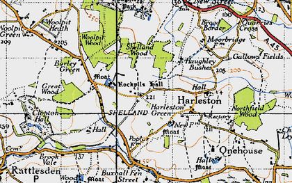 Old map of Shelland in 1946