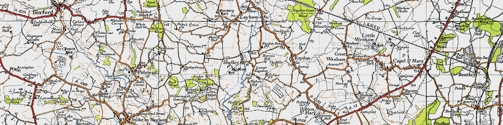 Old map of Shelley in 1946