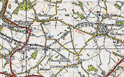 Old map of Shelley Woodhouse in 1947