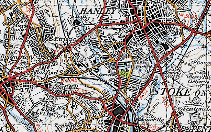 Old map of Shelton in 1946