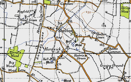 Old map of Shelton in 1946