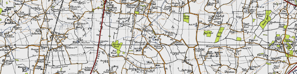 Old map of Shelton in 1946