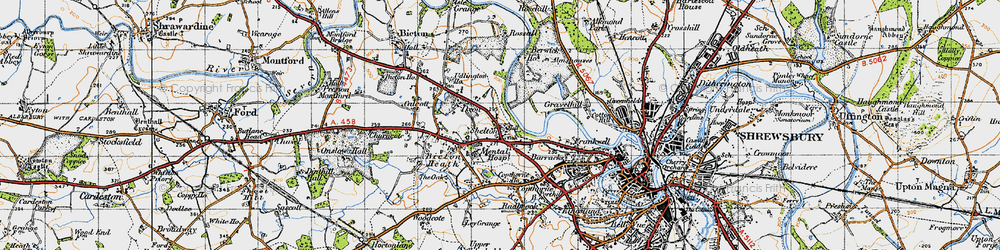 Old map of Berwick Ho in 1947