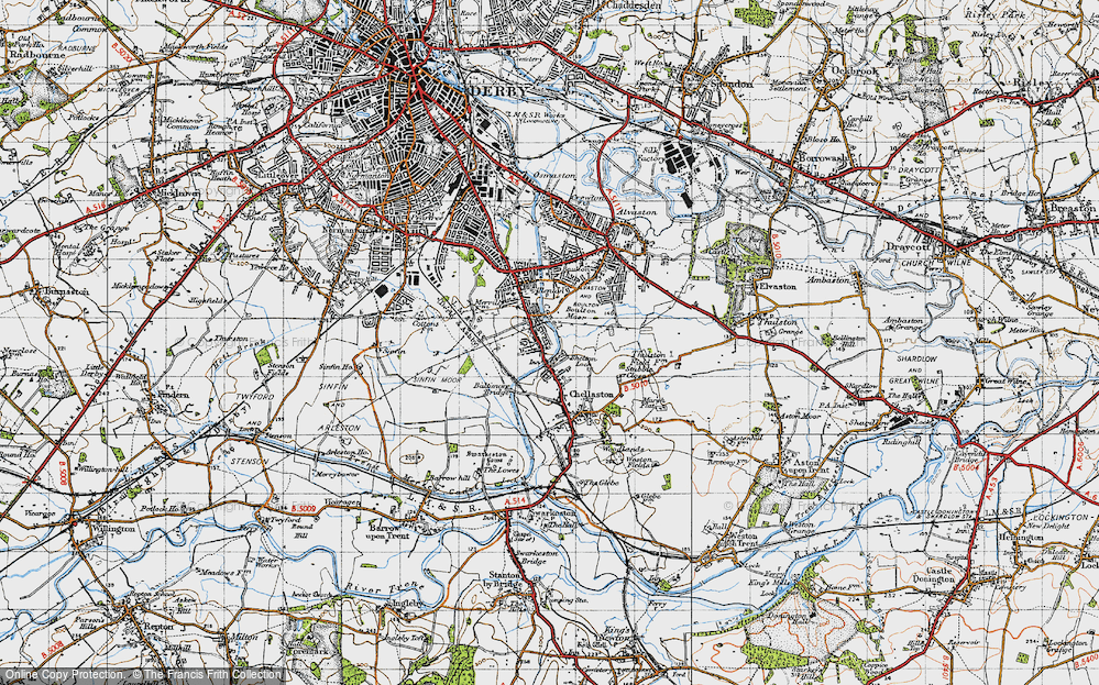 Old Map of Shelton Lock, 1946 in 1946