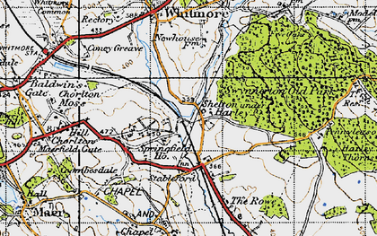 Old map of Shelton under Harley in 1946