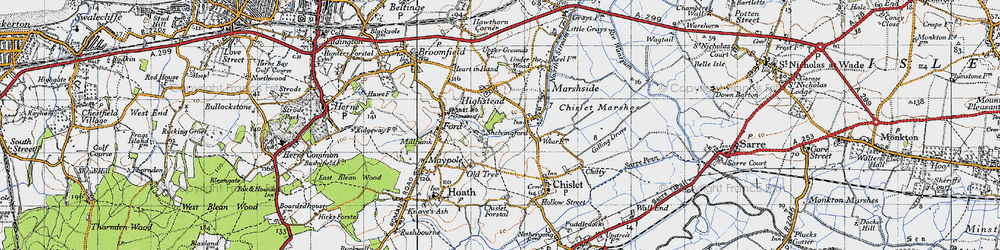 Old map of Shelvingford in 1947