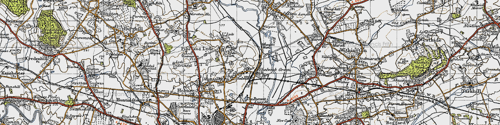 Old map of Shelwick in 1947