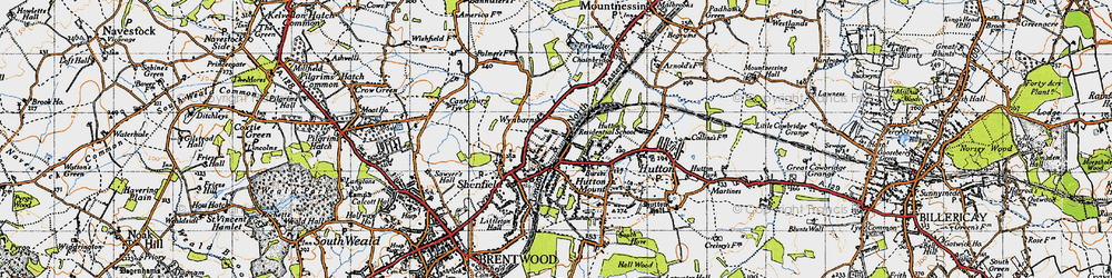 Old map of Shenfield in 1946