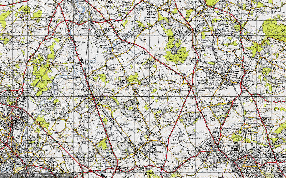 Old Map of Shenley, 1946 in 1946