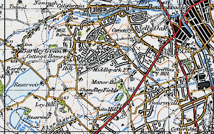 Old map of Shenley Fields in 1947