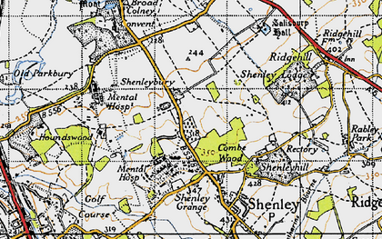 Old map of Shenleybury in 1946