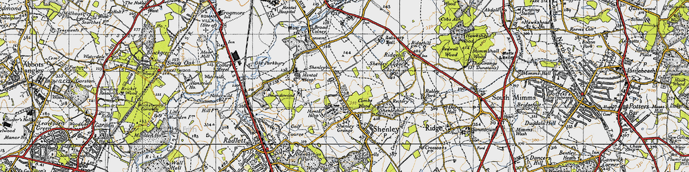 Old map of Shenleybury in 1946