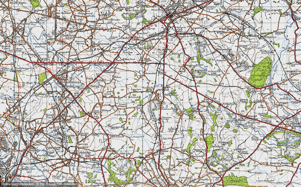 Old Map of Shenstone, 1946 in 1946