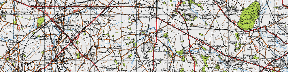 Old map of Shenstone in 1946