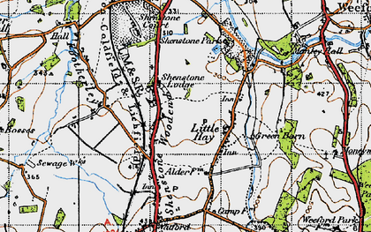 Old map of Shenstone Woodend in 1946