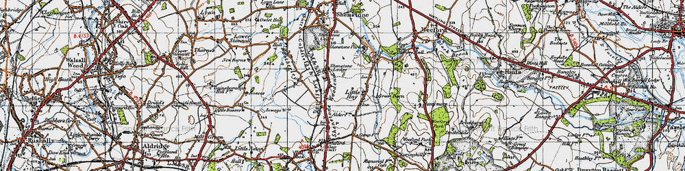 Old map of Shenstone Woodend in 1946