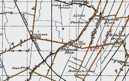 Old map of Shepeau Stow in 1946
