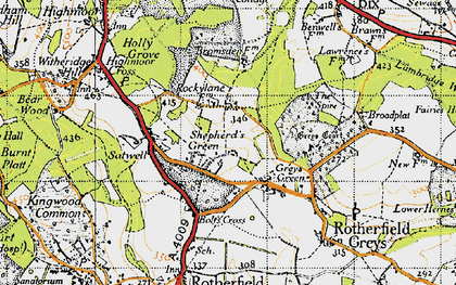 Old map of Shepherd's Green in 1947