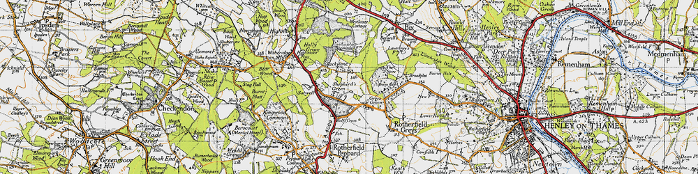 Old map of Shepherd's Green in 1947