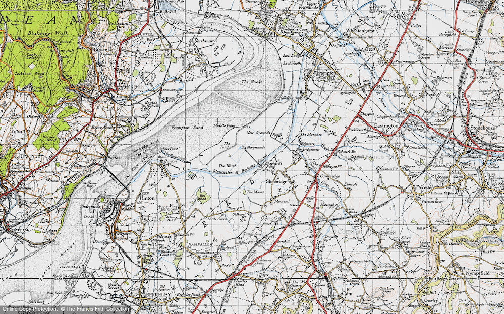 Old Map of Historic Map covering Wildfowl Trust, The in 1946