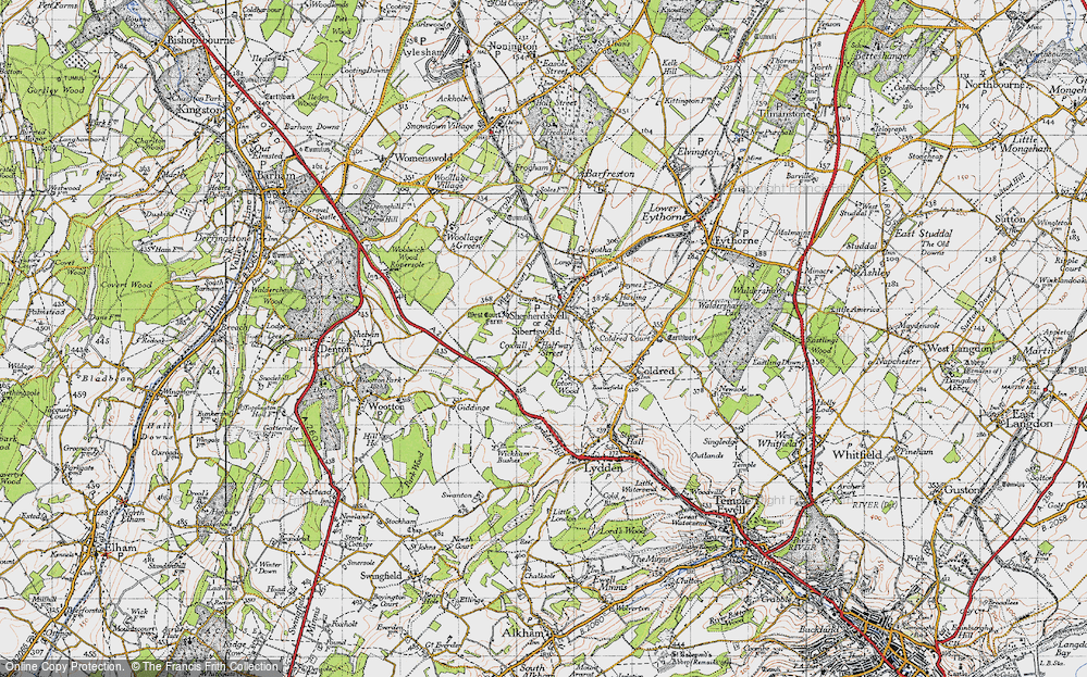 Old Map of Shepherdswell, 1947 in 1947