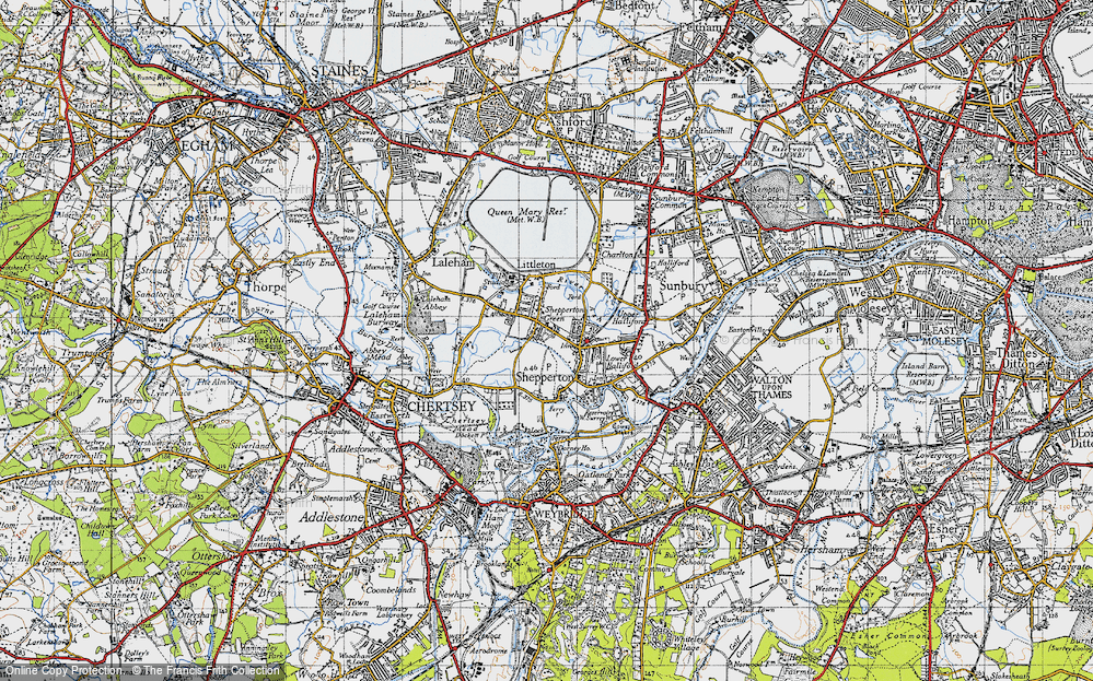 Old Map of Shepperton, 1940 in 1940