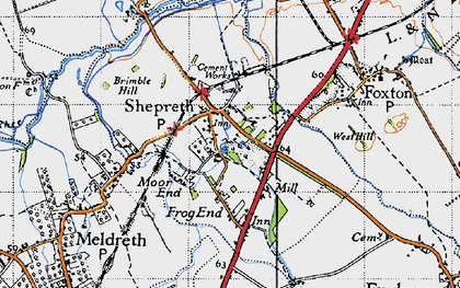 Old map of Shepreth in 1946