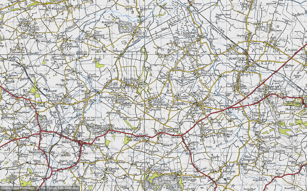 Old Map of Shepton Beauchamp, 1945 in 1945