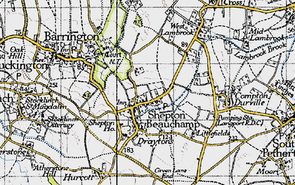 Old map of Green Lane End in 1945