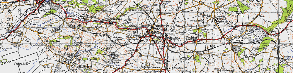 Old map of Shepton Mallet in 1946