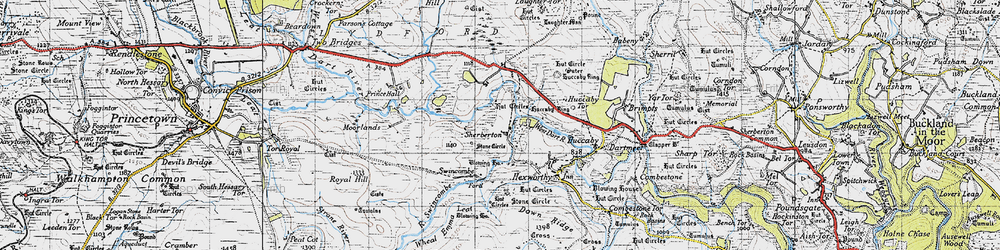 Old map of Sherberton in 1946