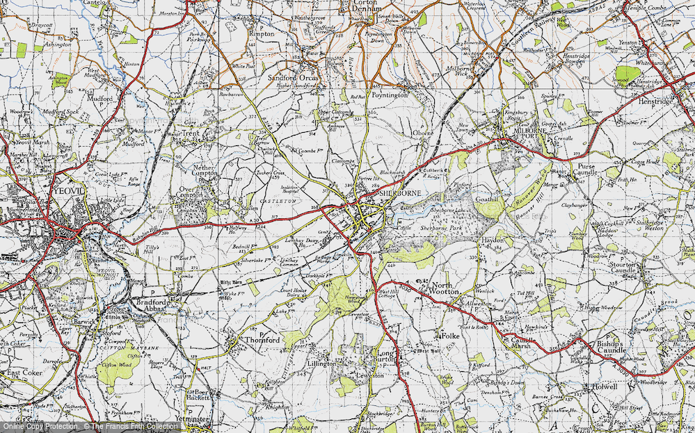 Old Map of Historic Map covering Ambrose Hill in 1945
