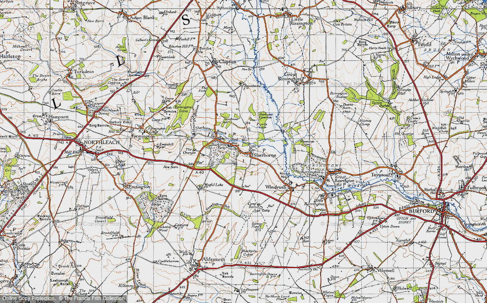 Old Map of Historic Map covering Budgehill Wood in 1946