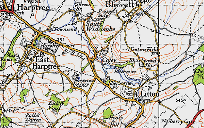 Old map of Sherborne in 1946